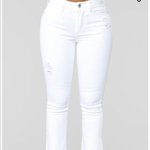 High Rise White Jeans